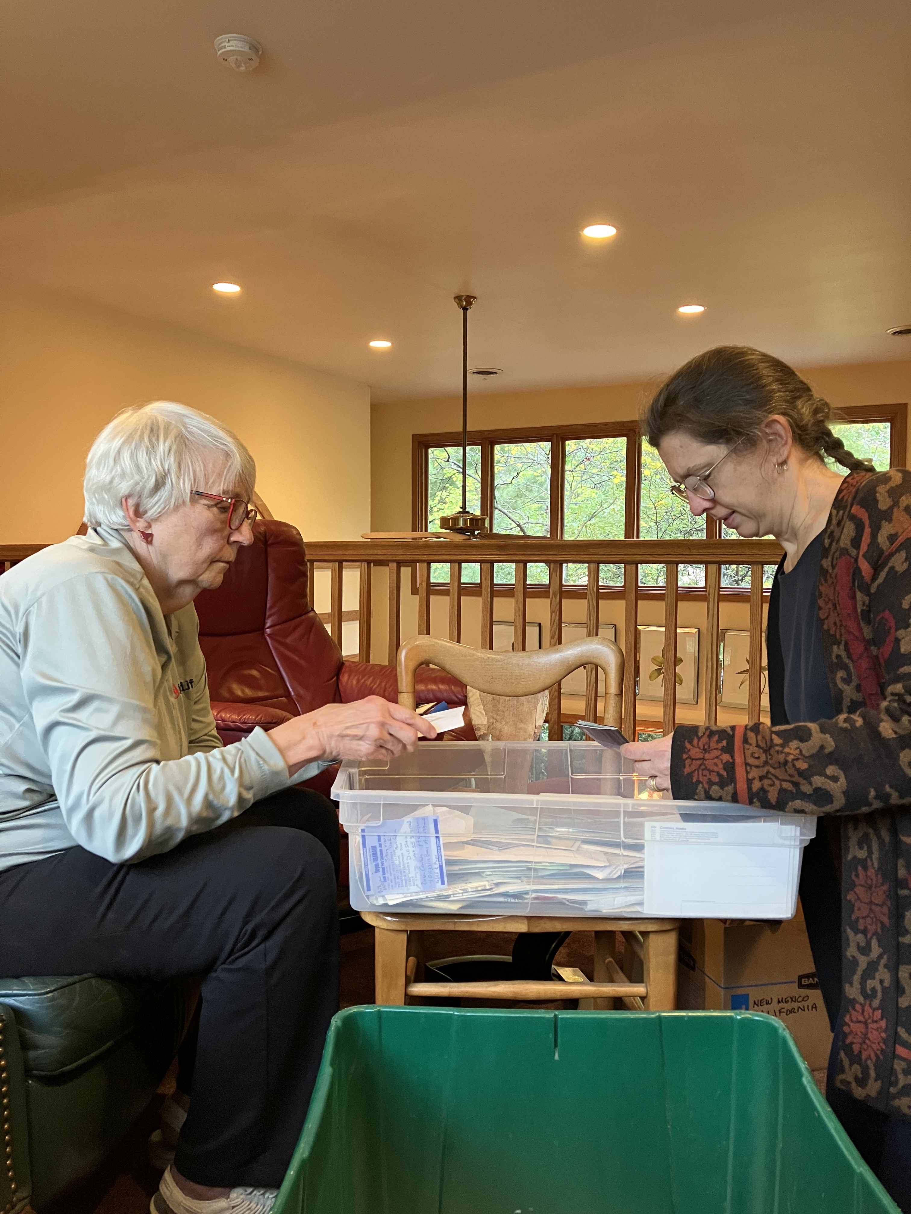 Sylvie Khan working with a client in her home.